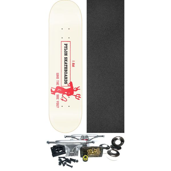 Pylon Skateboards Who The Devil Skateboard Deck - 8.38" x 32" - Complete Skateboard Bundle